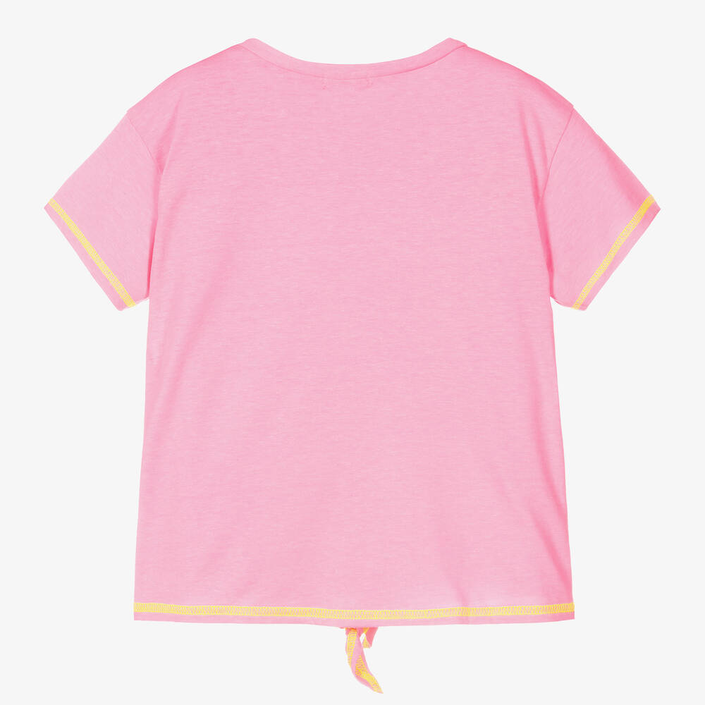 Billieblush - Girls Pink Sequin Heart Cotton T-Shirt