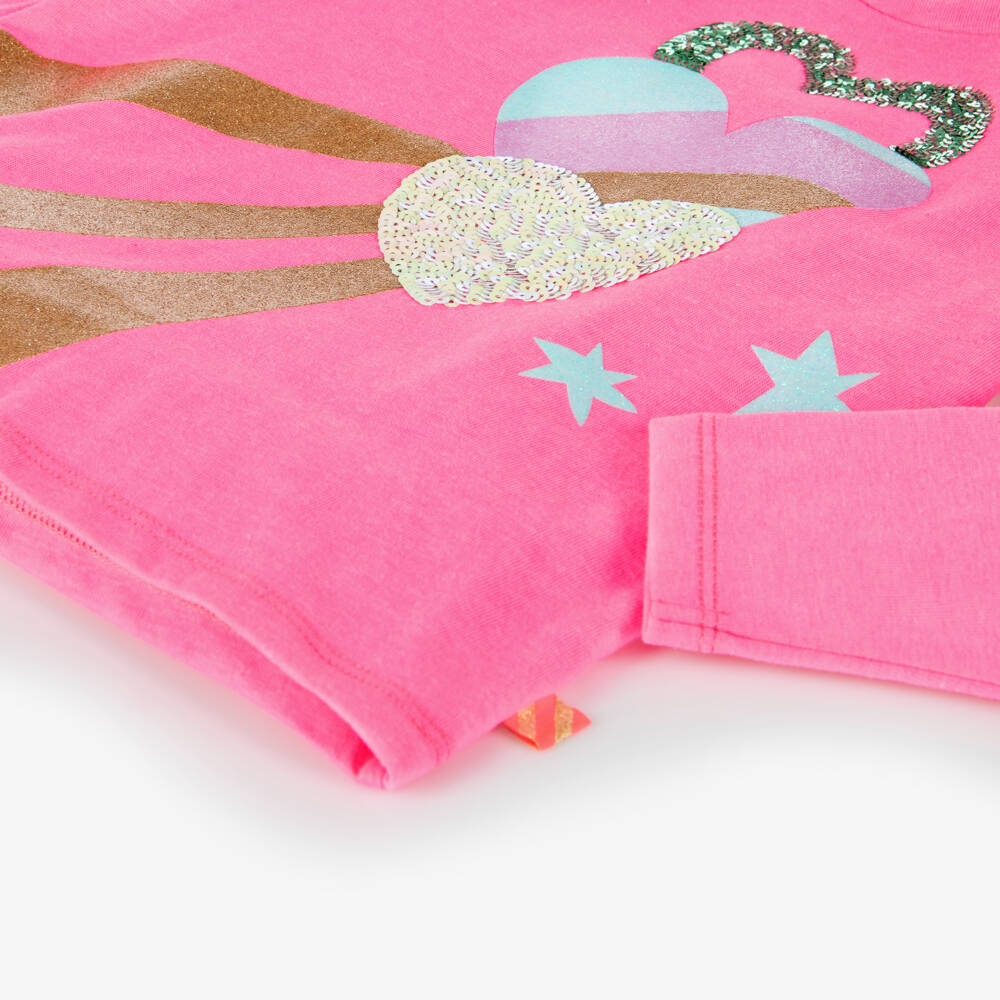 Billieblush-Girls Pink Sequin Heart Top | Childrensalon Outlet