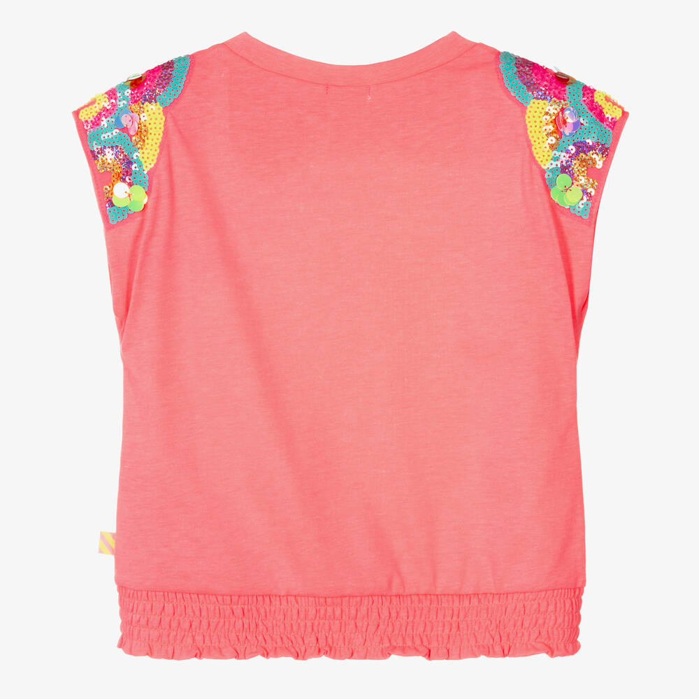 Billieblush-Girls Pink Sequin Jersey Top | Childrensalon Outlet