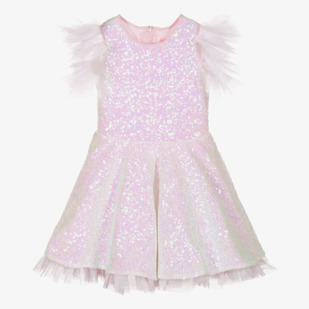 Billieblush - Girls Pink Sequin Tulle Dress | Childrensalon