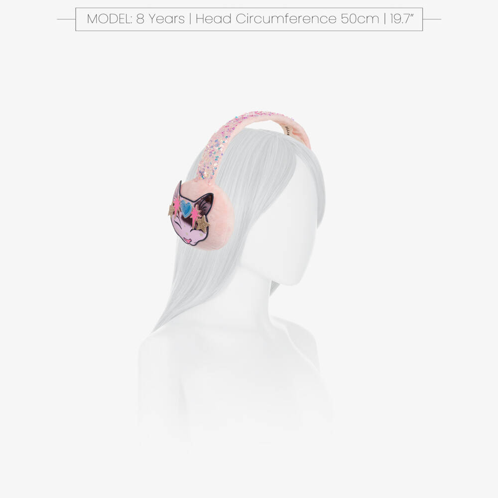 Billieblush-Girls Pink Sequined Velour Ear Muffs | Childrensalon Outlet