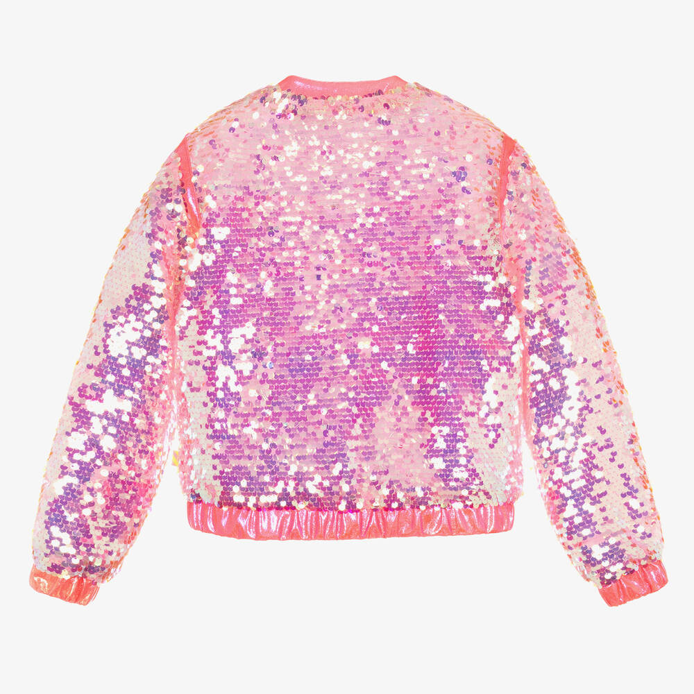 Pink glitter bomber jacket on sale