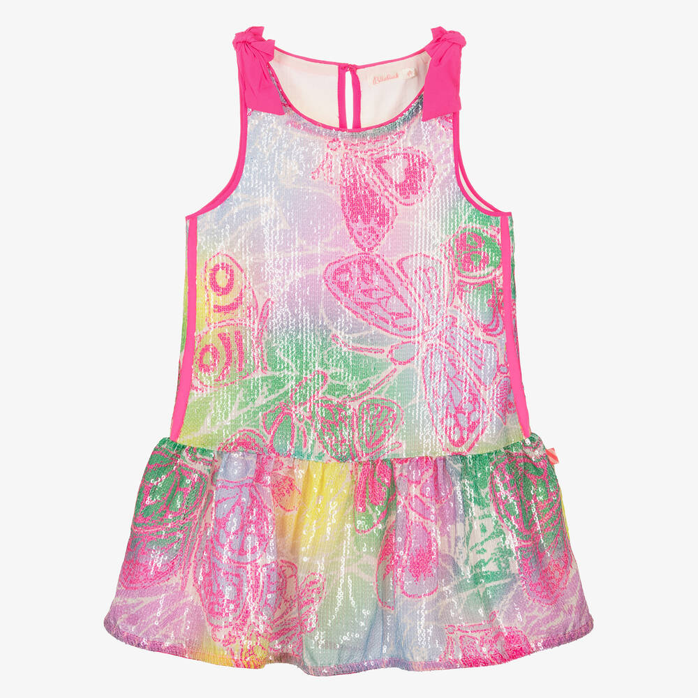 Billieblush - فستان لون زهري بطبعة ملونة | Childrensalon