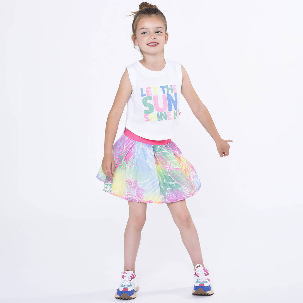 Billieblush-Girls Pink Sequinned Butterfly Skirt | Childrensalon Outlet