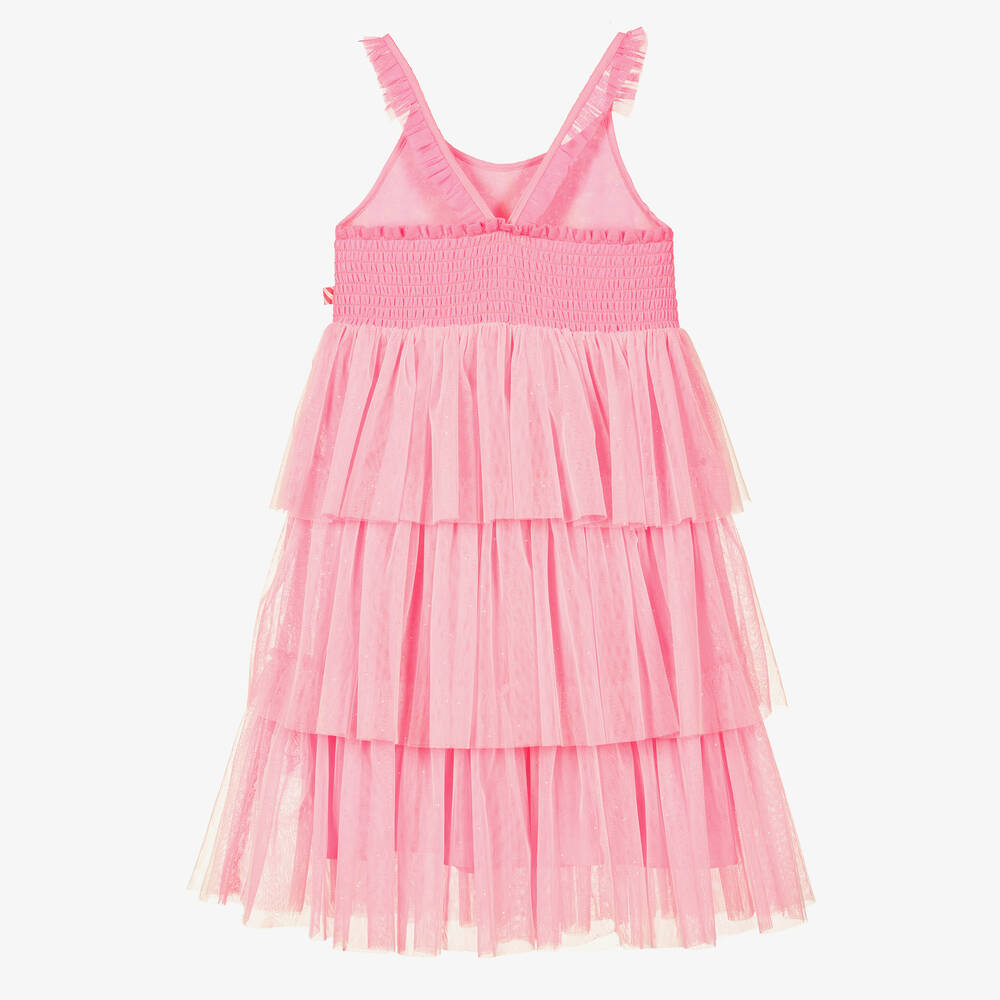 Billieblush-Розовое платье из тюля с бабочкой из пайеток | Childrensalon Outlet