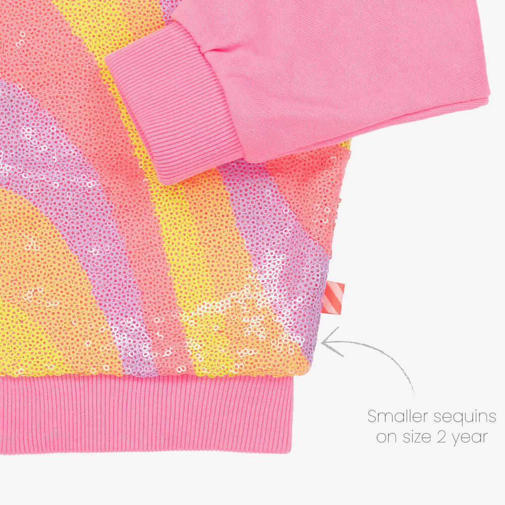 Billieblush-Girls Pink Sequinned Zip-Up Top | Childrensalon Outlet