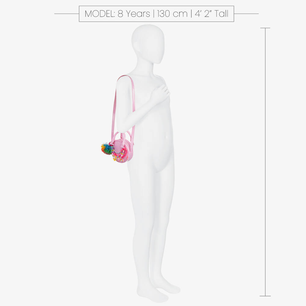 Billieblush-Girls Pink Shoulder Bag with Beaded Charms (12cm) | Childrensalon Outlet