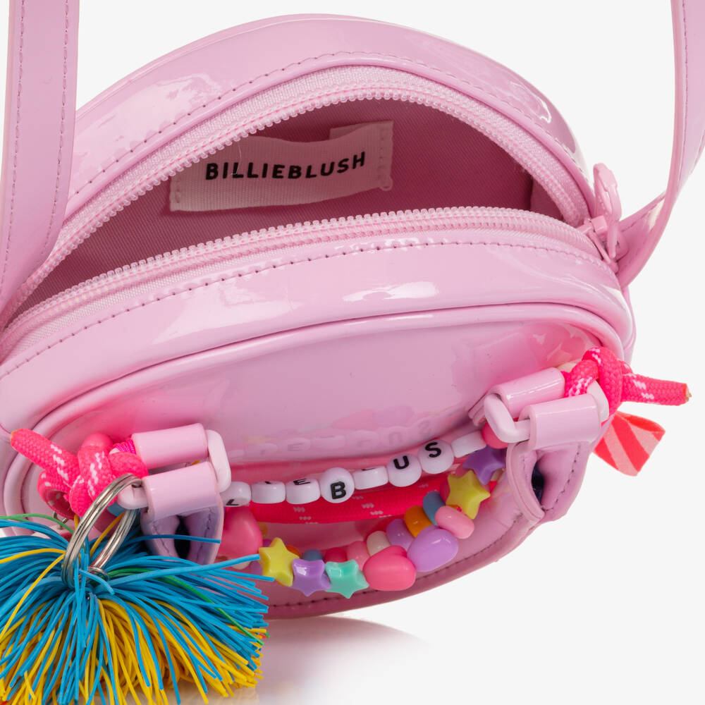 Billieblush-Girls Pink Shoulder Bag with Beaded Charms (12cm) | Childrensalon Outlet