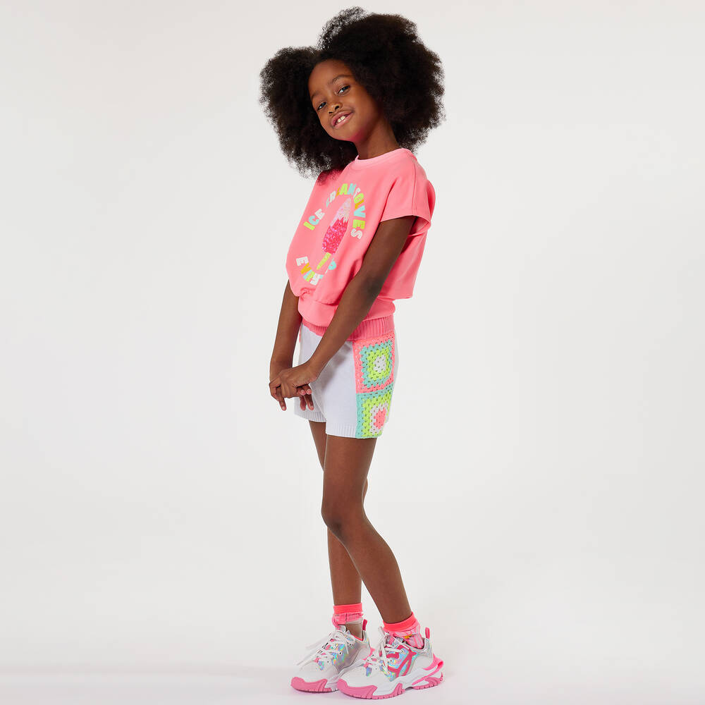 Billieblush-Girls Pink Slip-Over Sweatshirt | Childrensalon Outlet