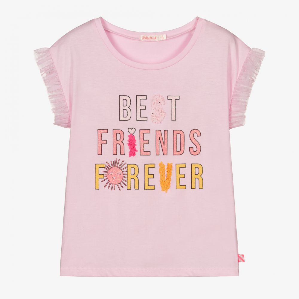 Billieblush - T-shirt rose à message Fille | Childrensalon