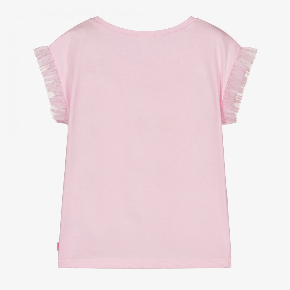 Billieblush-Girls Pink Slogan T-Shirt | Childrensalon Outlet