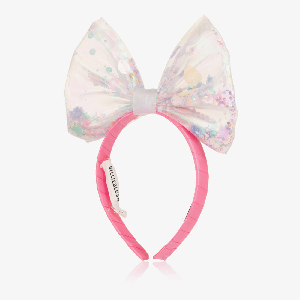 Billieblush-Girls Pink Sparkle Bow Headband | Childrensalon Outlet