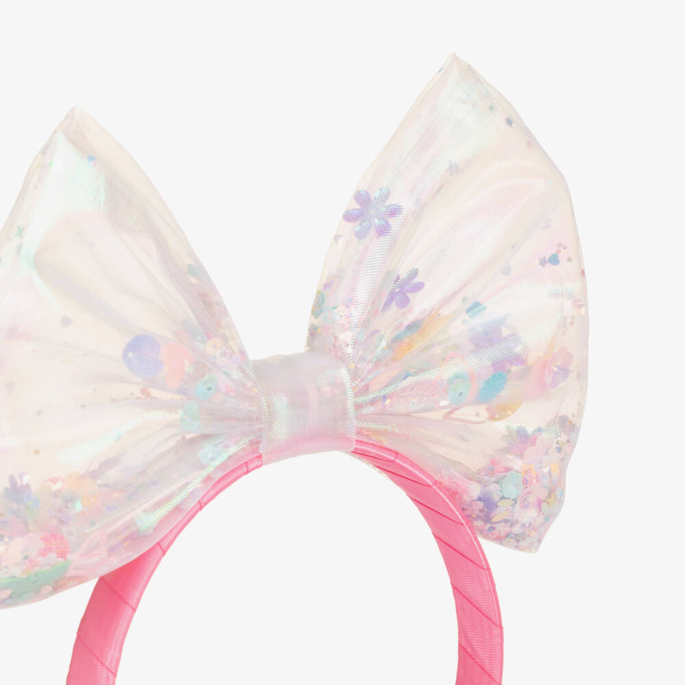 Billieblush-Girls Pink Sparkle Bow Headband | Childrensalon Outlet