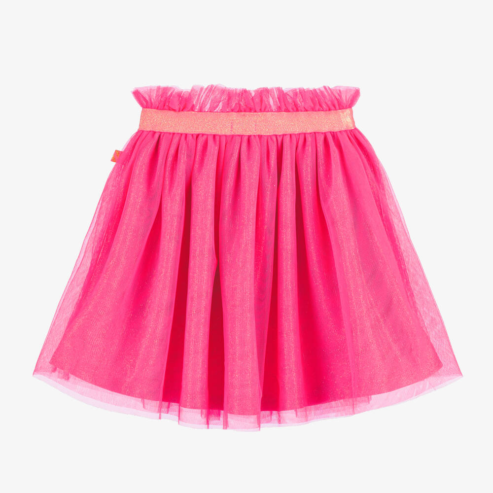 Billieblush-تنورة تول لون زهري نيون براق | Childrensalon Outlet