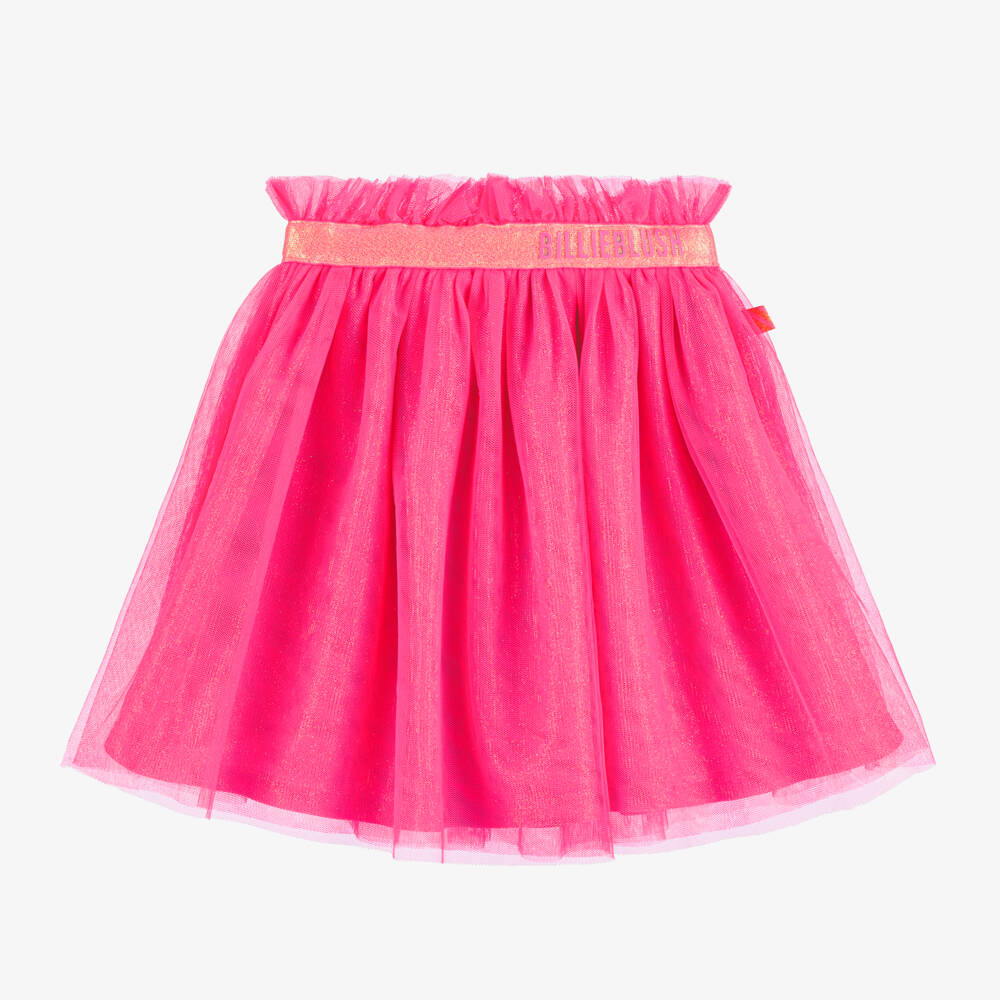 Billieblush-Girls Pink Sparkle Mesh Skirt | Childrensalon Outlet