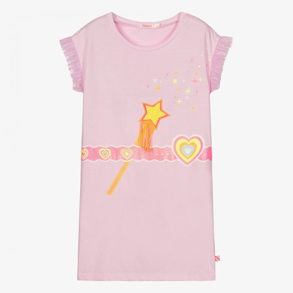 Billieblush - Розовое хлопковое платье со звездой для девочек | Childrensalon