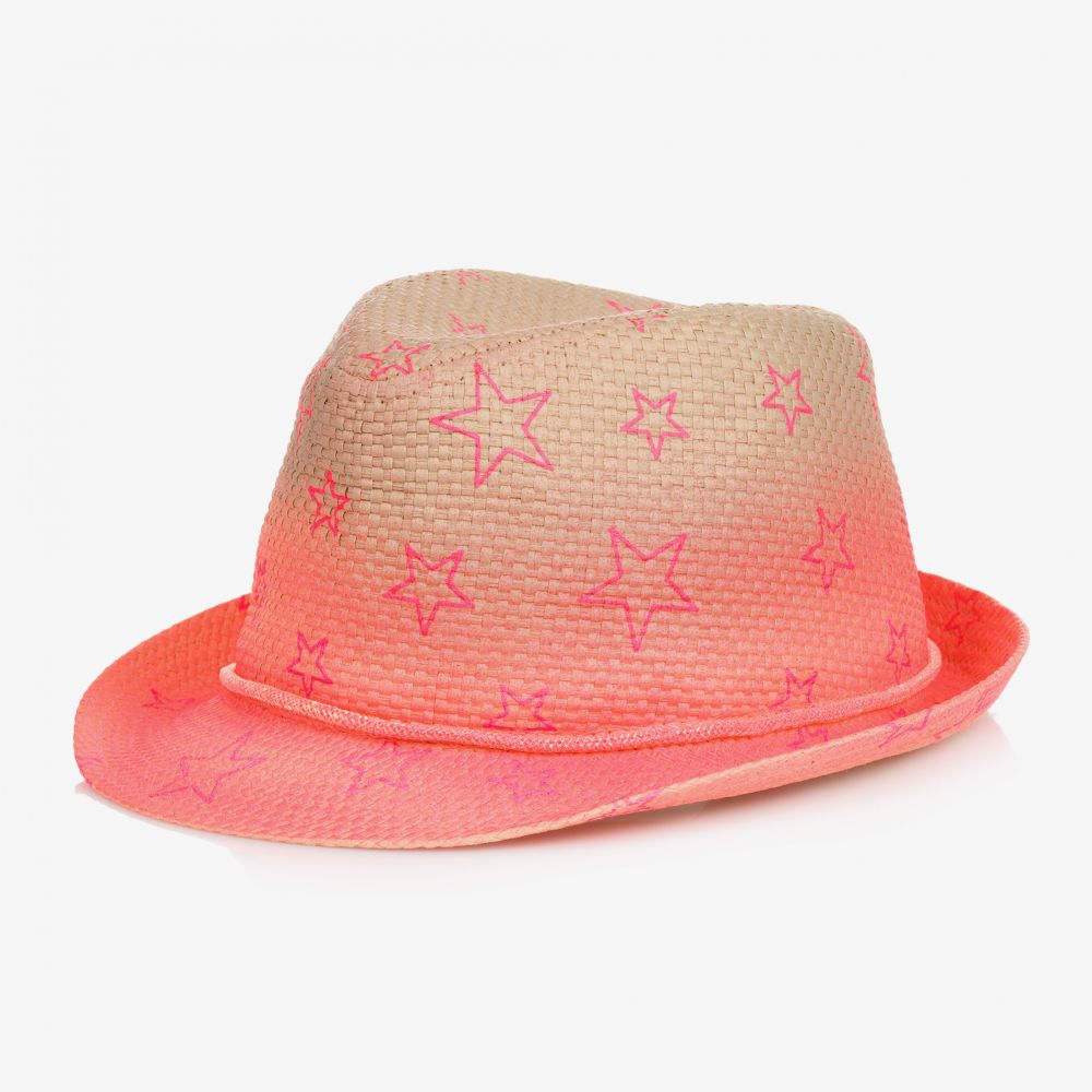 Billieblush - Girls Pink Straw Sun Hat | Childrensalon