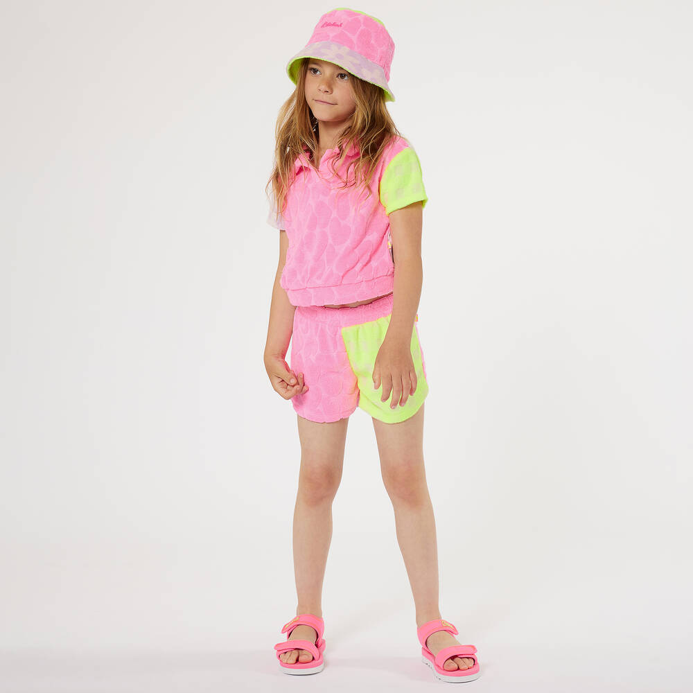 Billieblush-Girls Pink Towelling Polo Shirt | Childrensalon Outlet