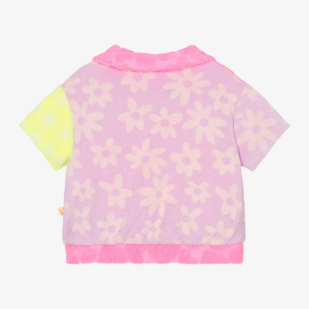 Billieblush-Girls Pink Towelling Polo Shirt | Childrensalon Outlet
