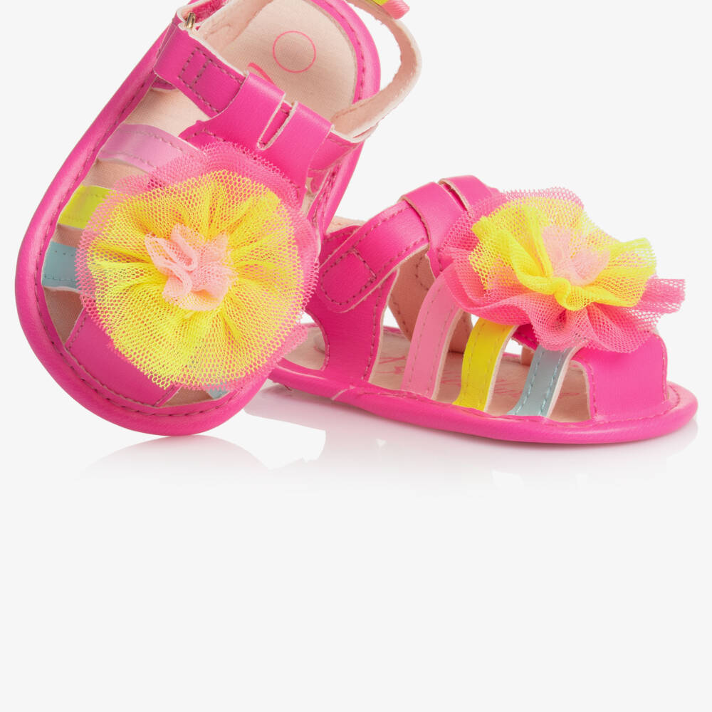 Billieblush-Girls' Pink Tulle Flower Sandals | Childrensalon Outlet