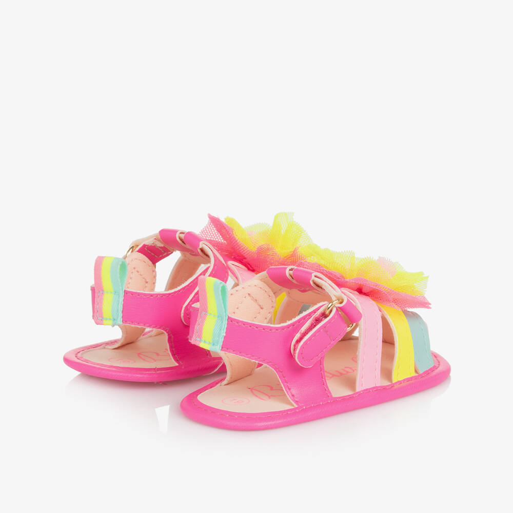 Billieblush-Girls' Pink Tulle Flower Sandals | Childrensalon Outlet