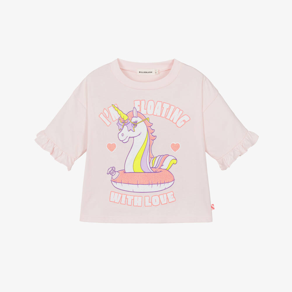 Billieblush-Girls Pink Unicorn T-Shirt | Childrensalon Outlet