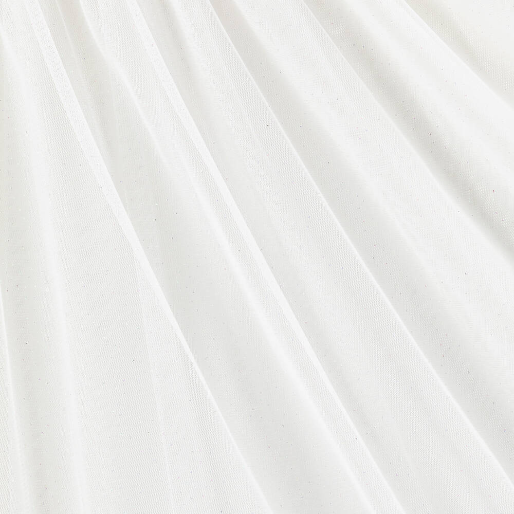 Billieblush-فستان تول لون أبيض وزهري نيون مزين بترتر | Childrensalon Outlet