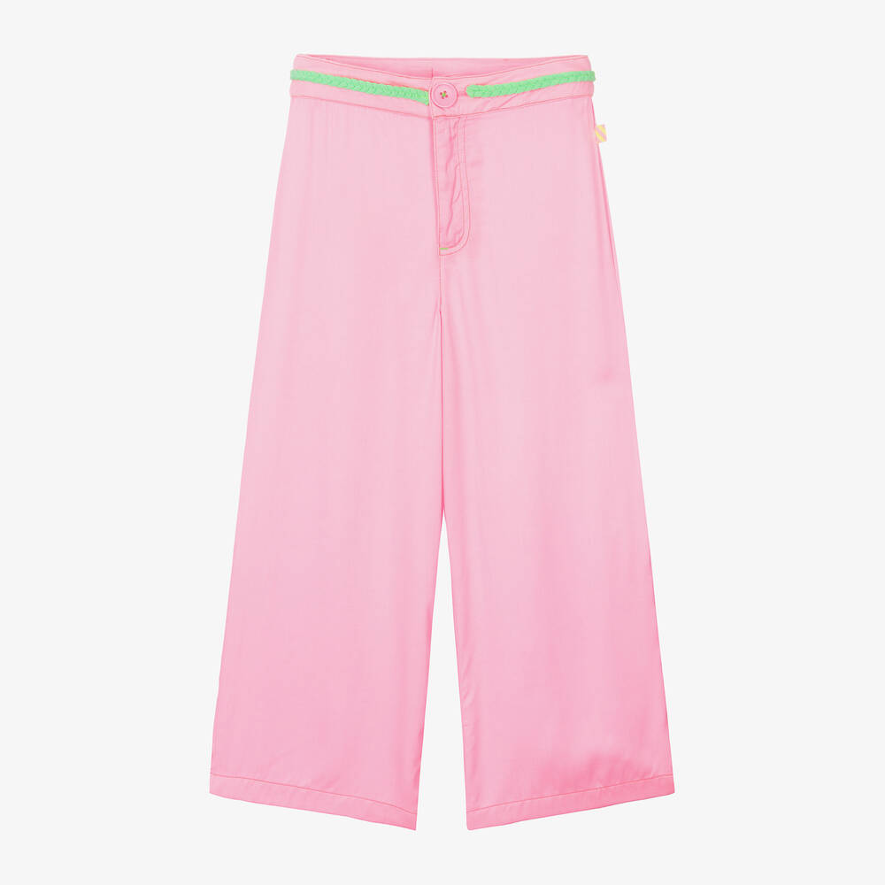 Billieblush-Girls Pink Wide Leg Viscose Trousers | Childrensalon Outlet