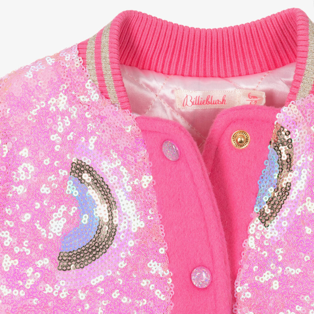 Billieblush-Girls Pink Wool Rainbow Jacket | Childrensalon Outlet