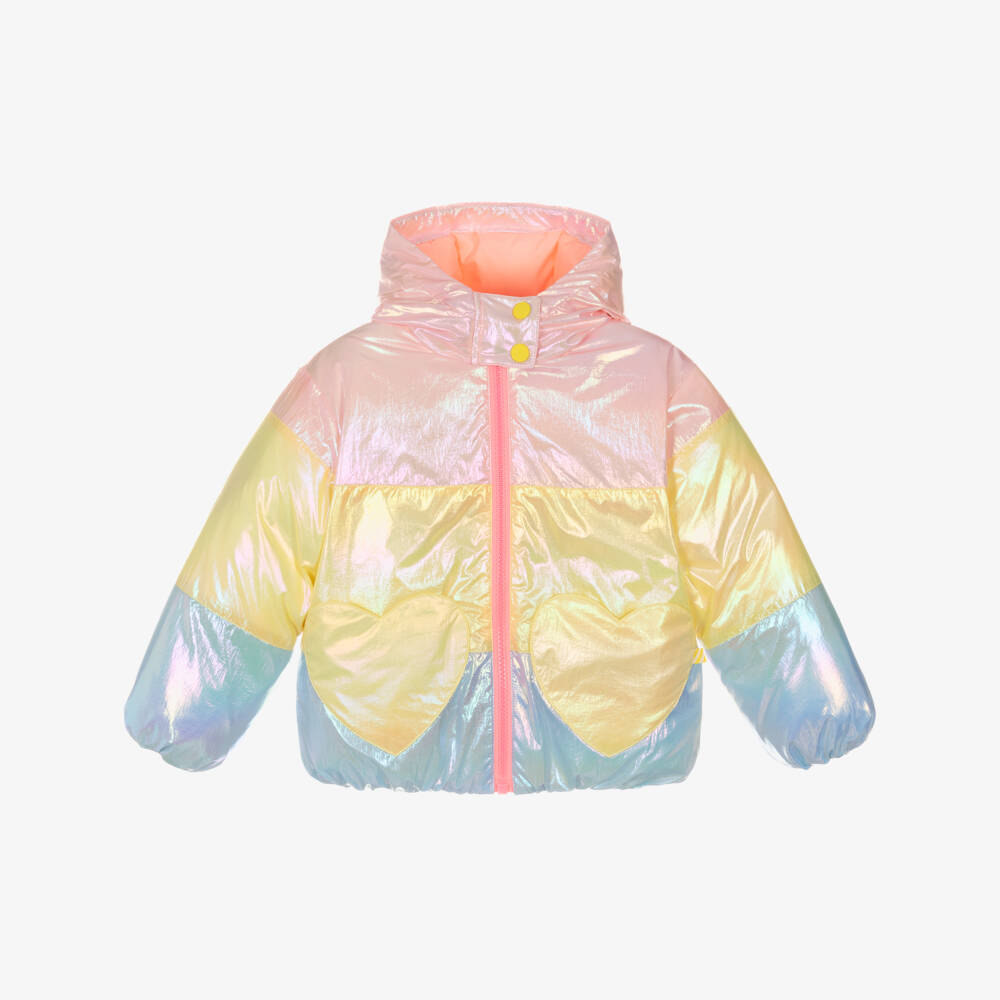 Billieblush-Girls Pink & Yellow Iridescent Padded Jacket | Childrensalon Outlet