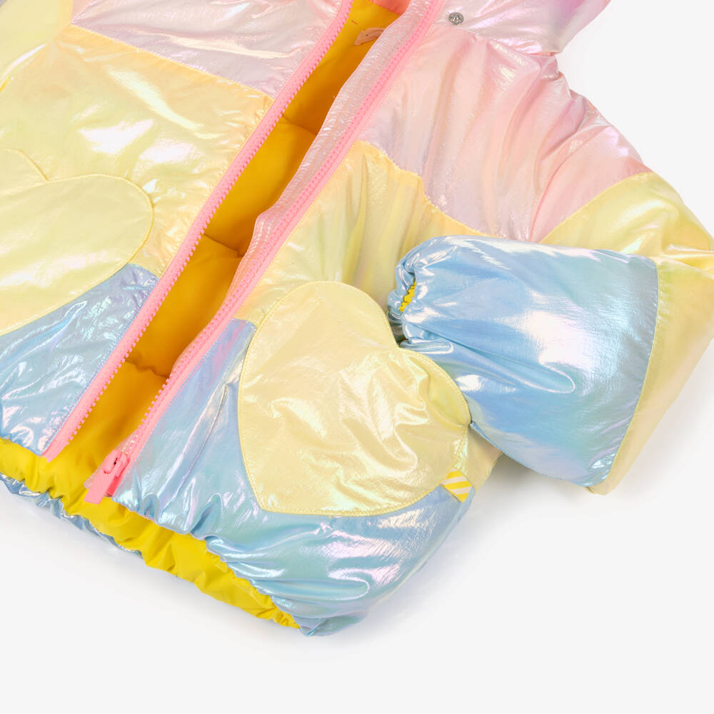 Billieblush-Girls Pink & Yellow Iridescent Padded Jacket | Childrensalon Outlet