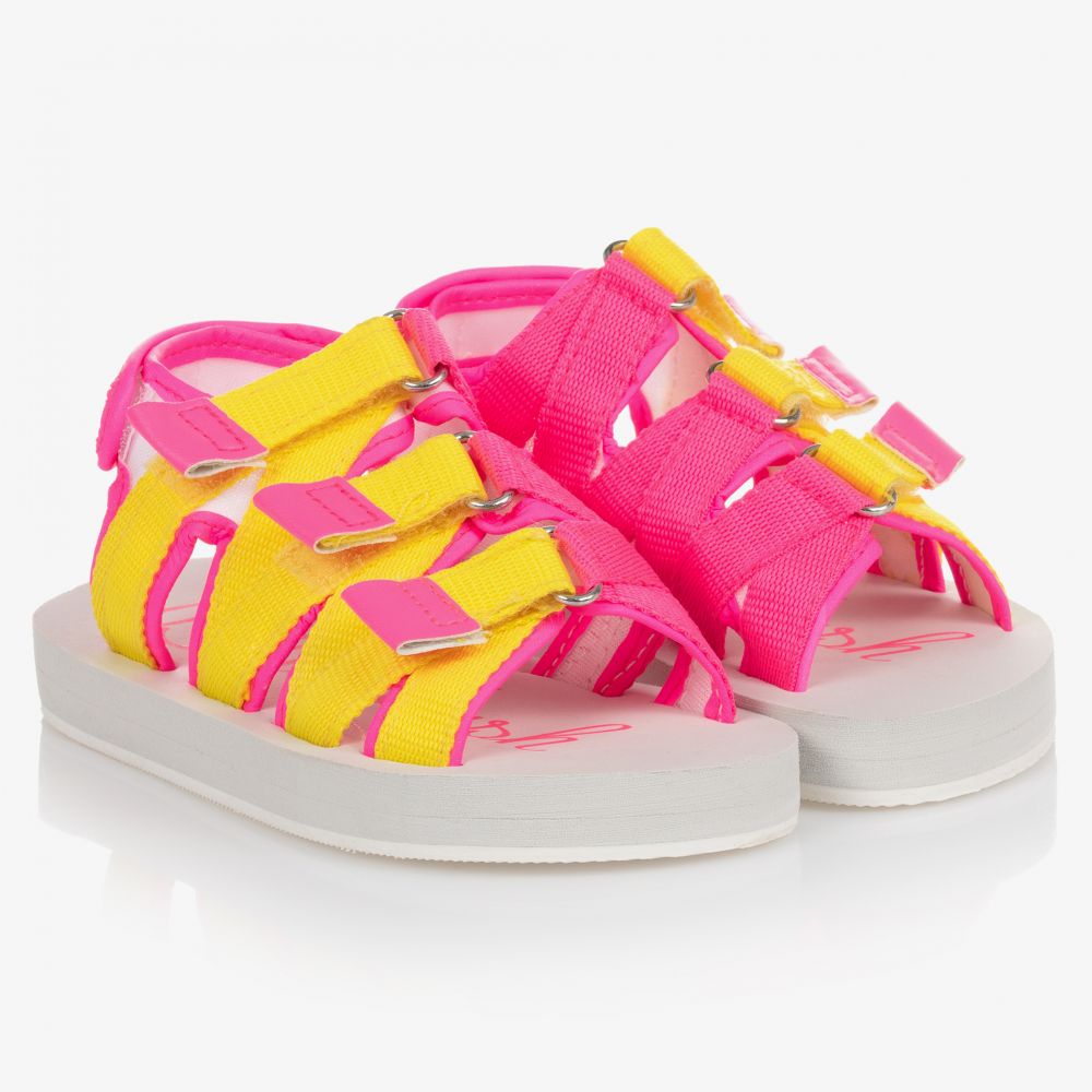 Billieblush - Girls Pink & Yellow Sandals | Childrensalon
