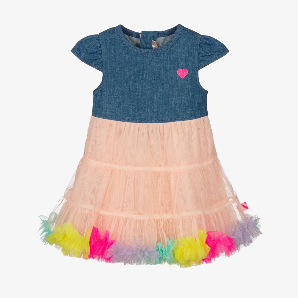 Billieblush-فستان جينز وتول مرح للبنات | Childrensalon Outlet