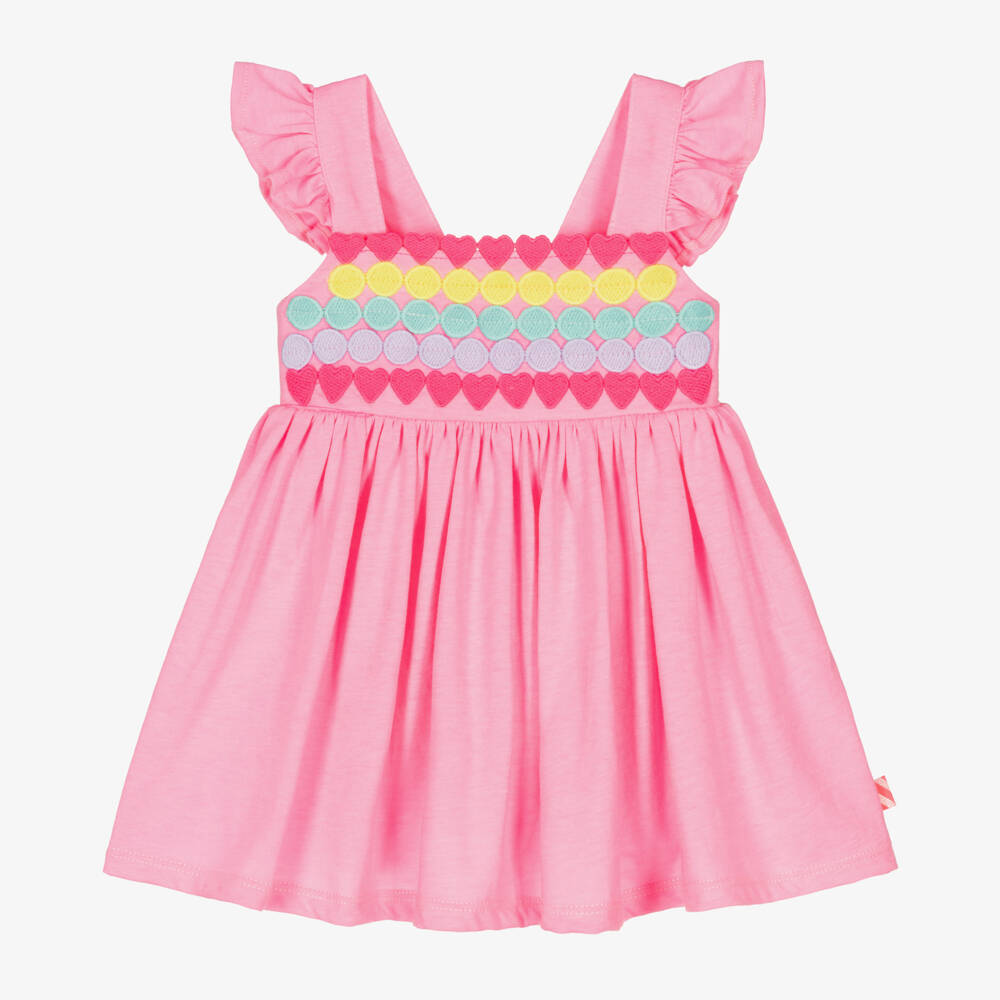 Billieblush-Girls Playful Pink Heart-Stripe Dress | Childrensalon Outlet