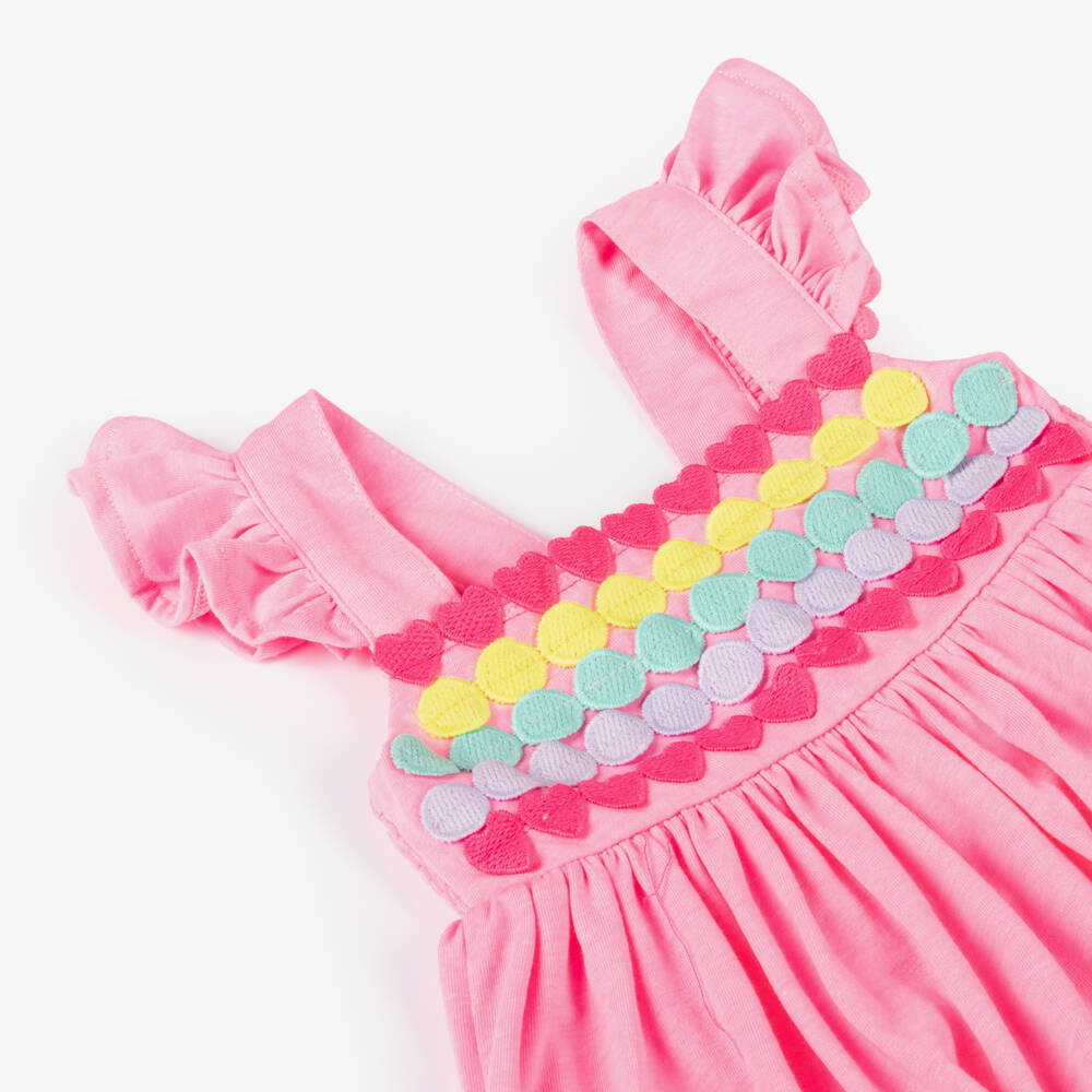 Billieblush-Girls Playful Pink Heart-Stripe Dress | Childrensalon Outlet