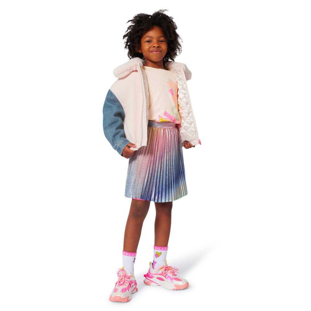 Billieblush-Girls Powder Pink Cotton Top with Diamanté Love Logo | Childrensalon Outlet