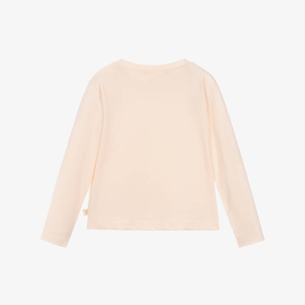 Billieblush-Girls Powder Pink Cotton Top with Diamanté Love Logo | Childrensalon Outlet