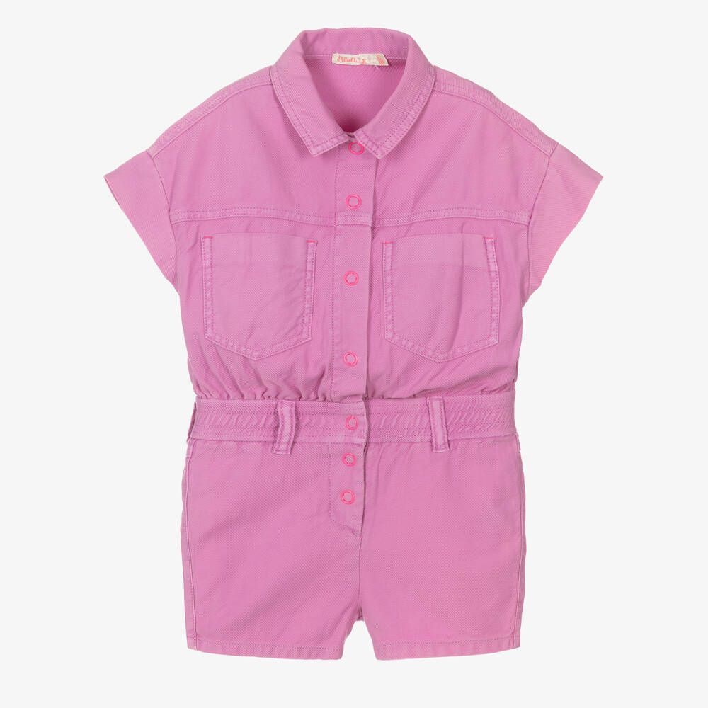 Billieblush - Combi-short sergé de coton violet | Childrensalon