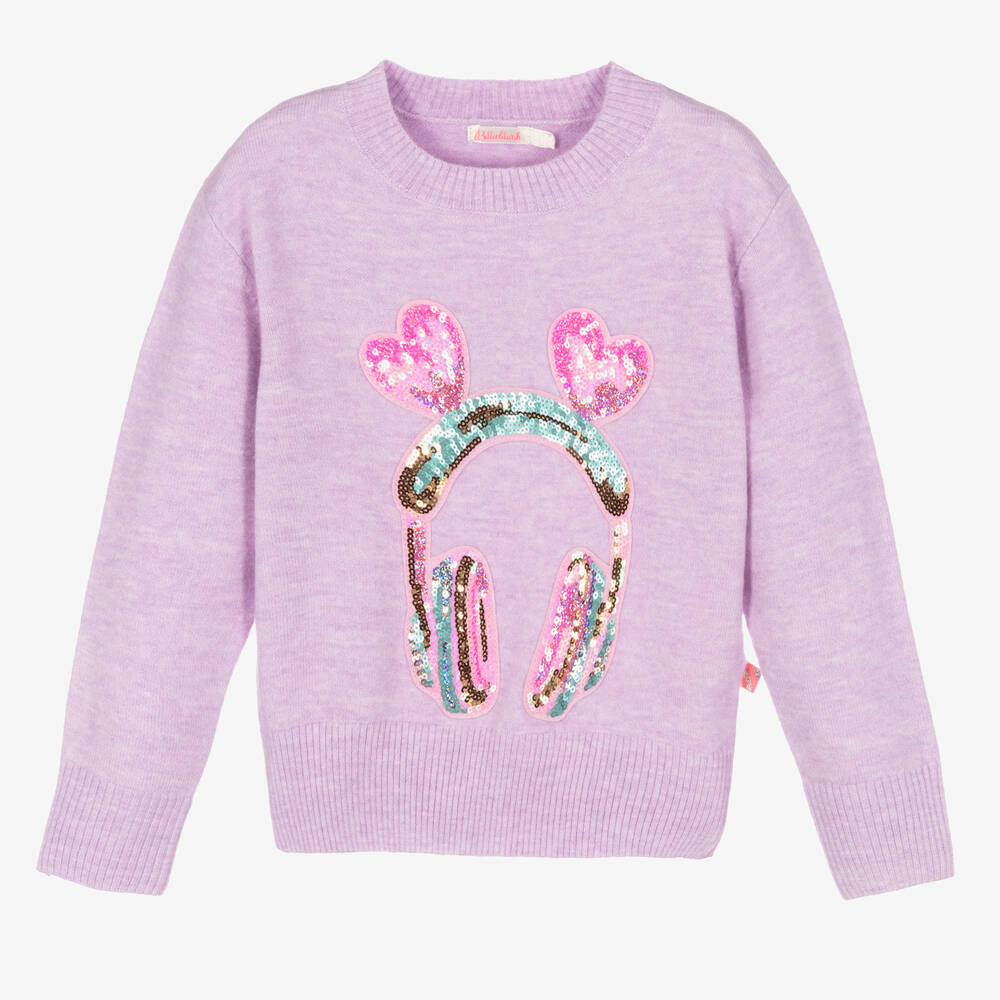 Billieblush - Pull violet en maille Fille | Childrensalon