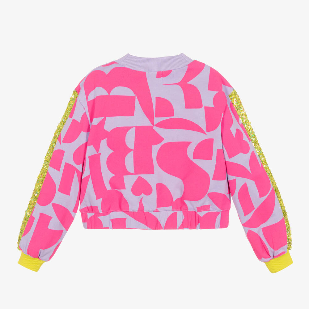 Billieblush-Girls Purple & Pink Cotton Sweatshirt | Childrensalon Outlet