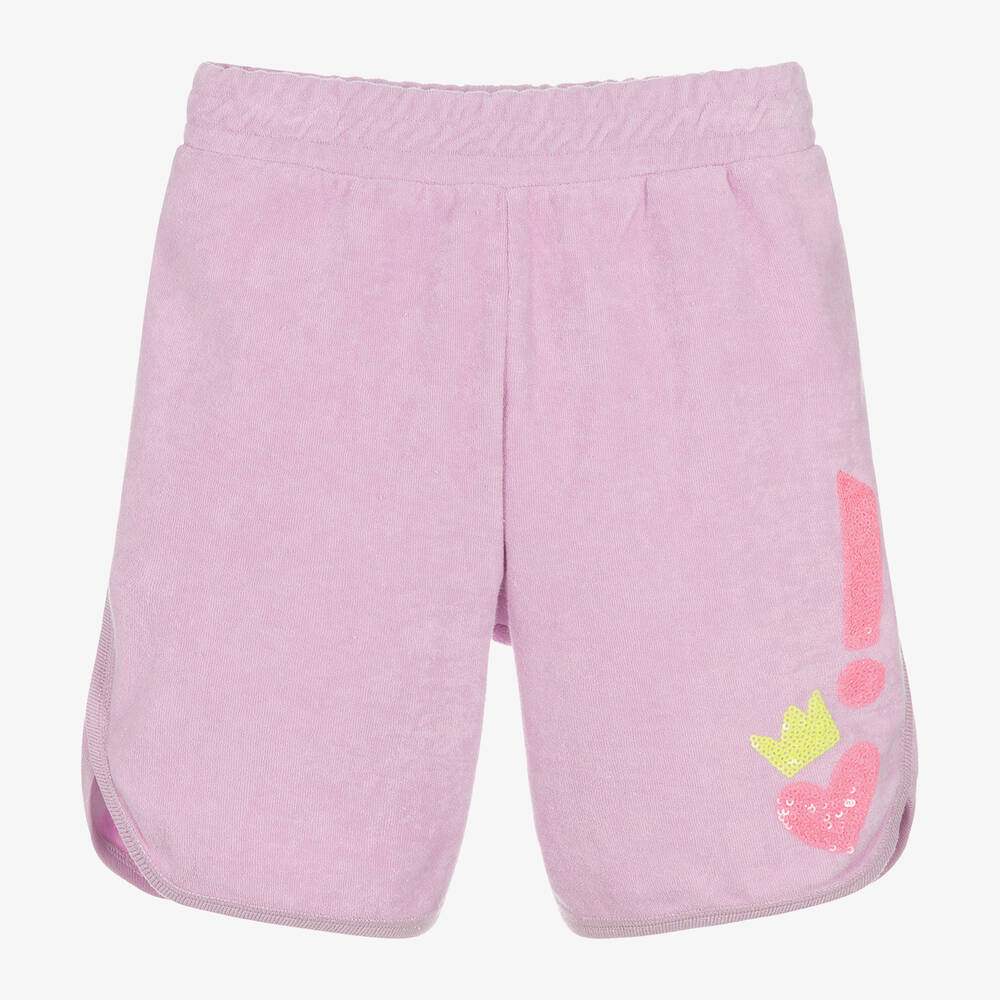 Billieblush-Girls Purple Sequin Cotton Shorts | Childrensalon Outlet