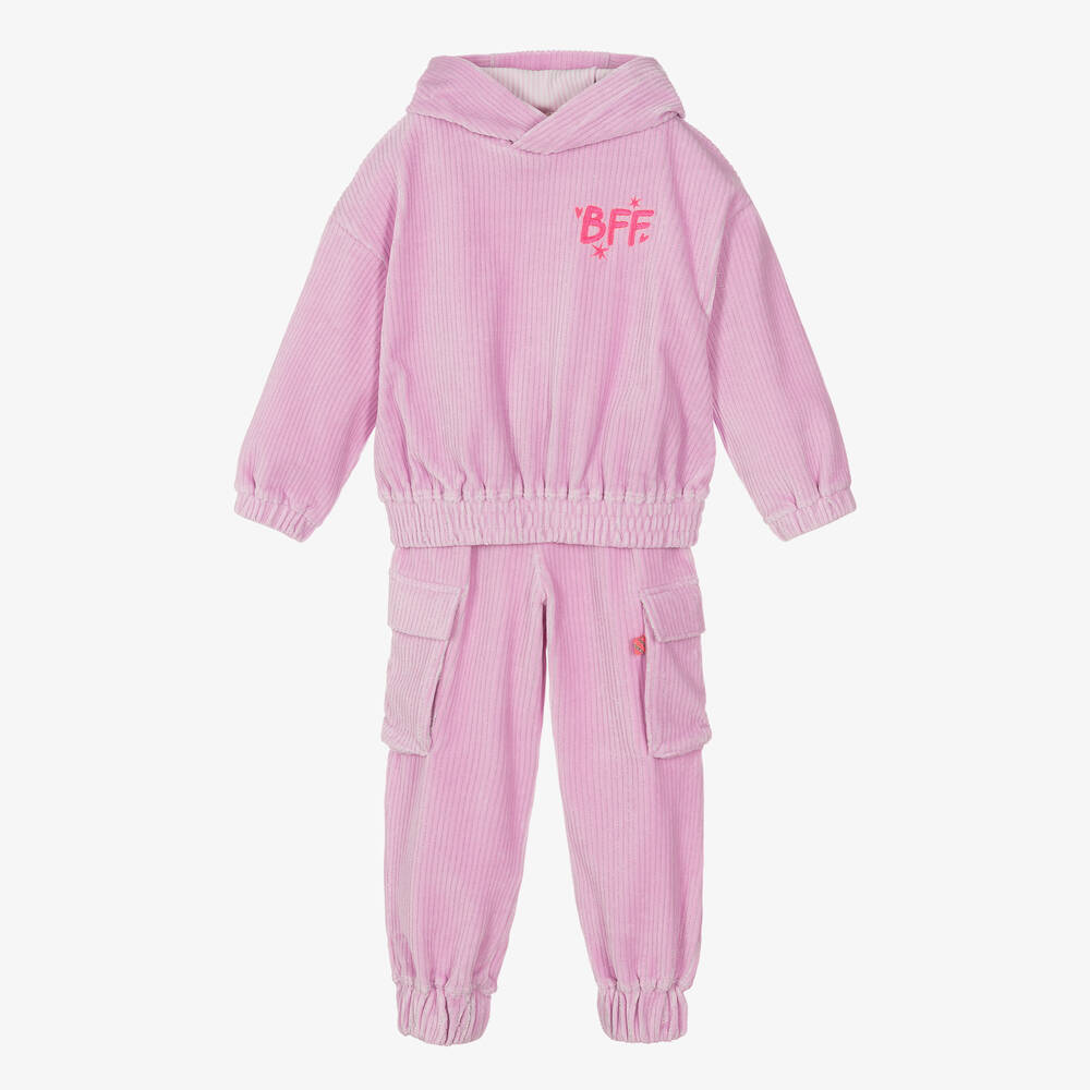 Billieblush-Girls Purple Velour Tracksuit | Childrensalon Outlet