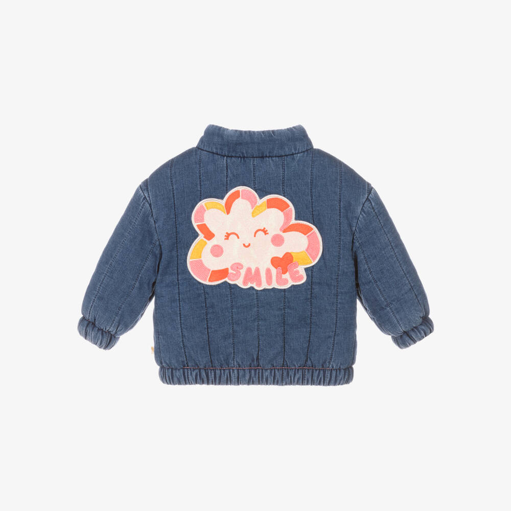 Billieblush-Girls Quilted Blue Denim Jacket | Childrensalon Outlet