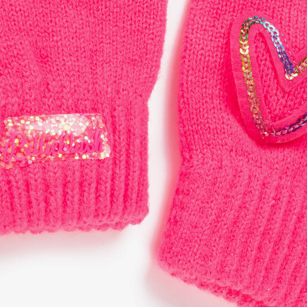 Billieblush-Girls Radiant Pink Sparkle Mittens | Childrensalon Outlet