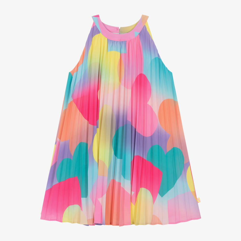 Billieblush-فستان شيفون للبنات بألوان قوس قزح ونقشة قلب | Childrensalon Outlet
