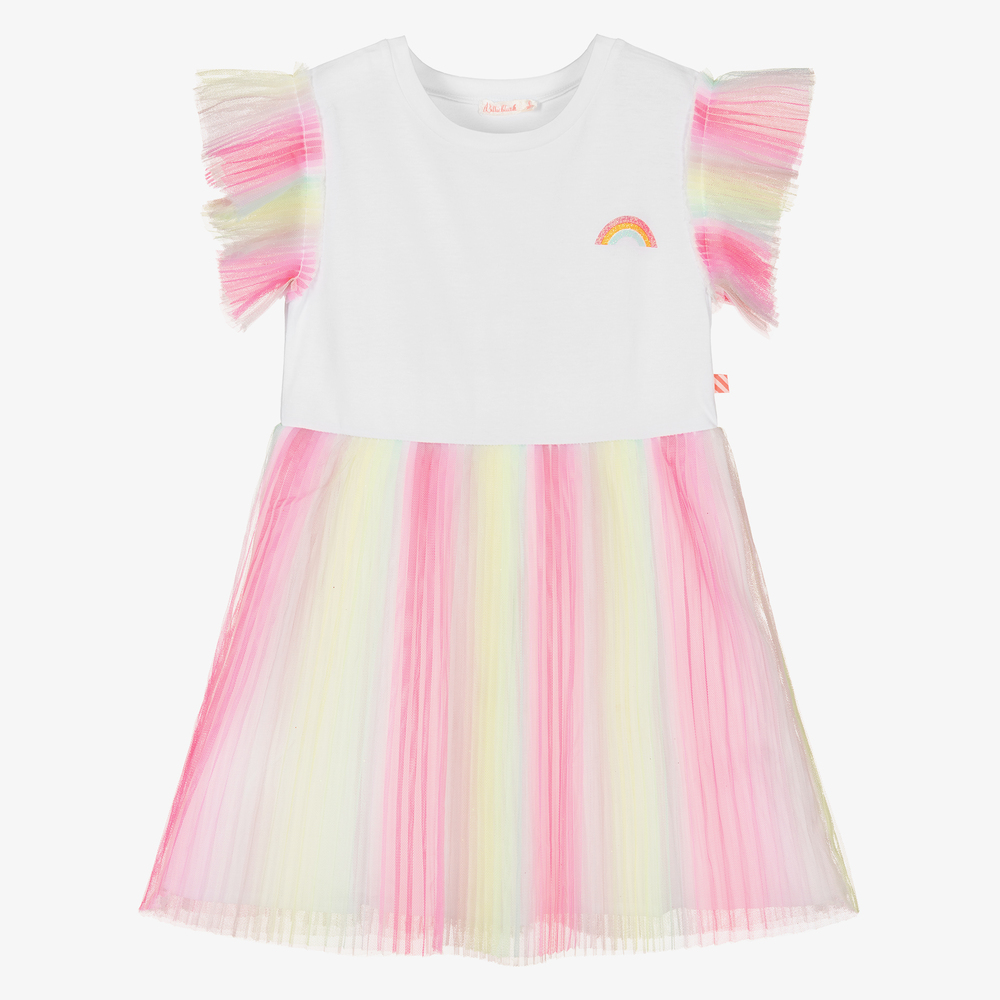 Billieblush - Kleid mit Regenbogen-Faltenrock (M) | Childrensalon