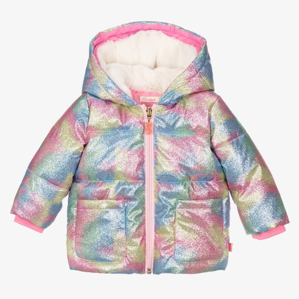 Billieblush - Girls Rainbow Puffer Coat | Childrensalon