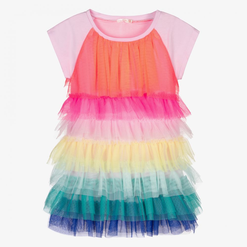 Billieblush - Rüschenkleid mit Regenbogen (M) | Childrensalon