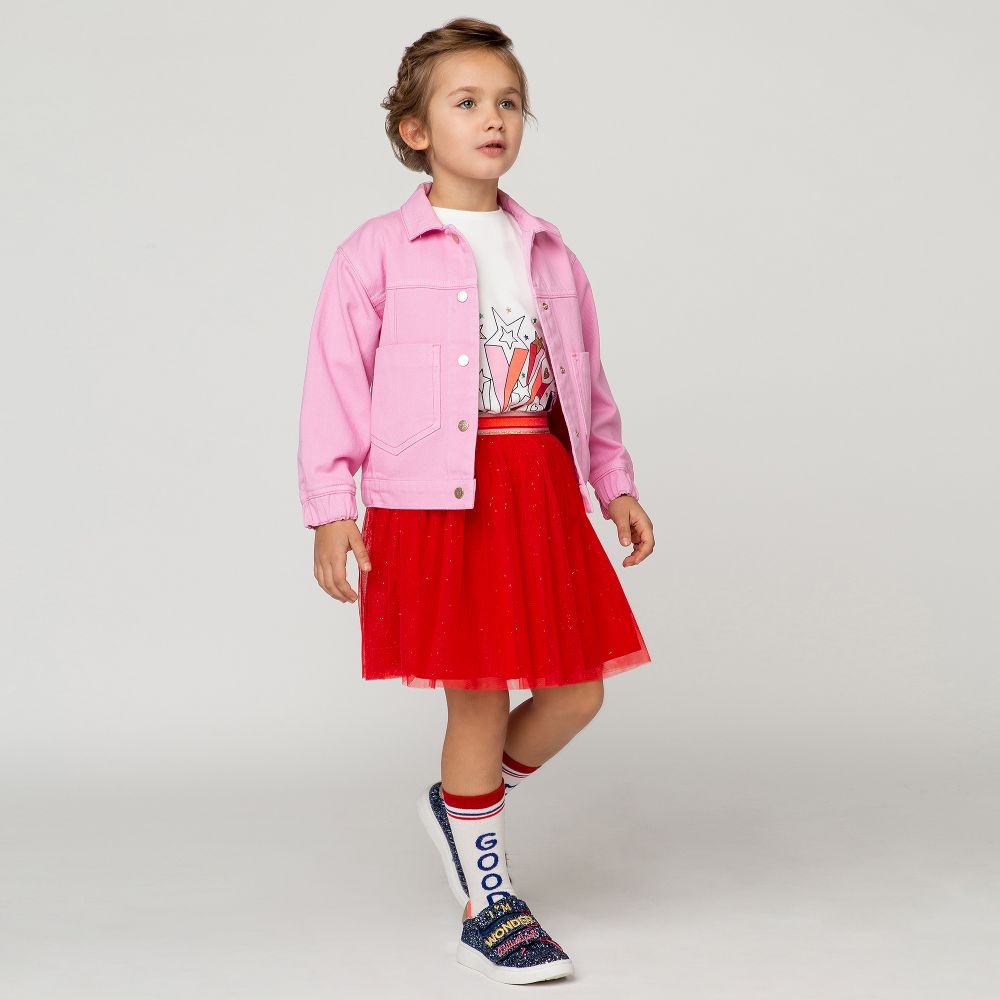 pink red tulle skirt
