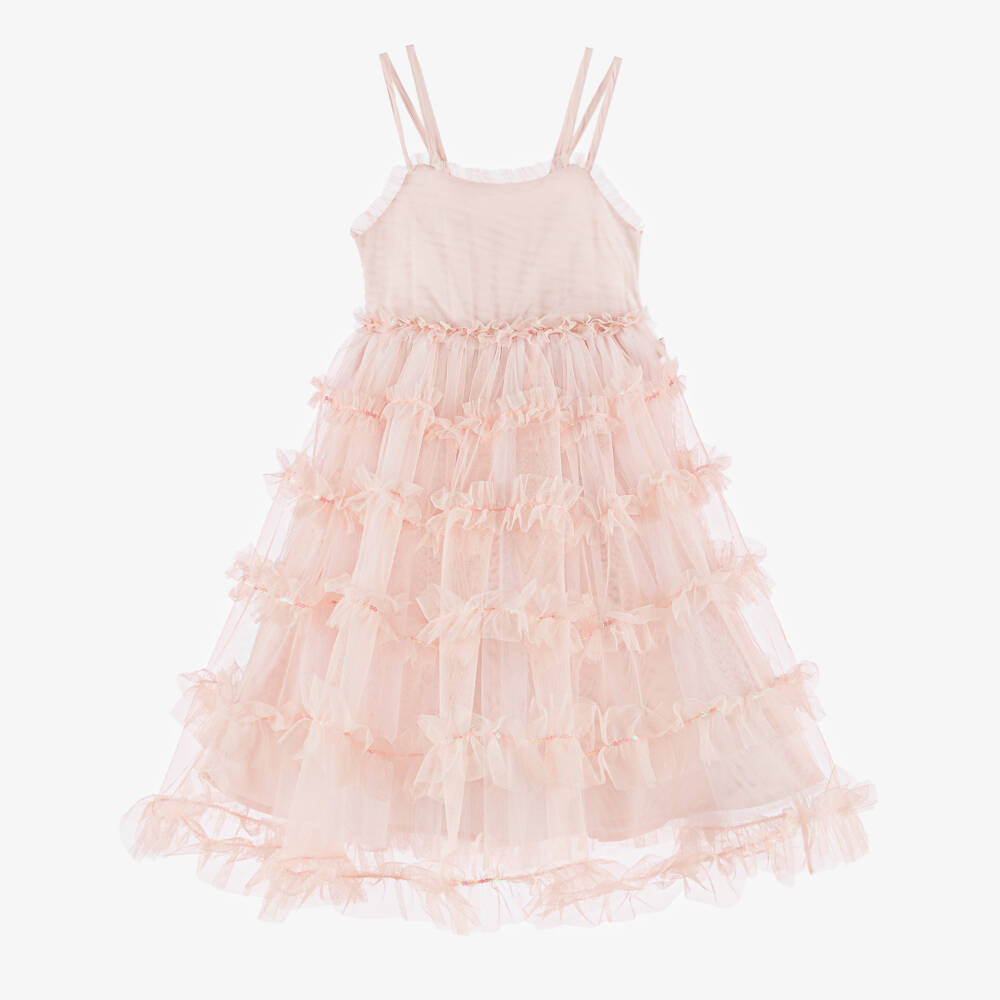 Billieblush-Платье из тюля с рюшами розовое для девочек | Childrensalon Outlet